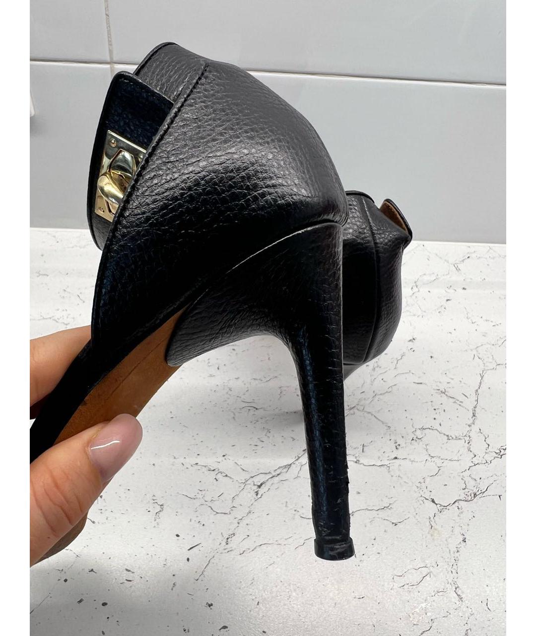 GIVENCHY Черные кожаные босоножки, фото 4