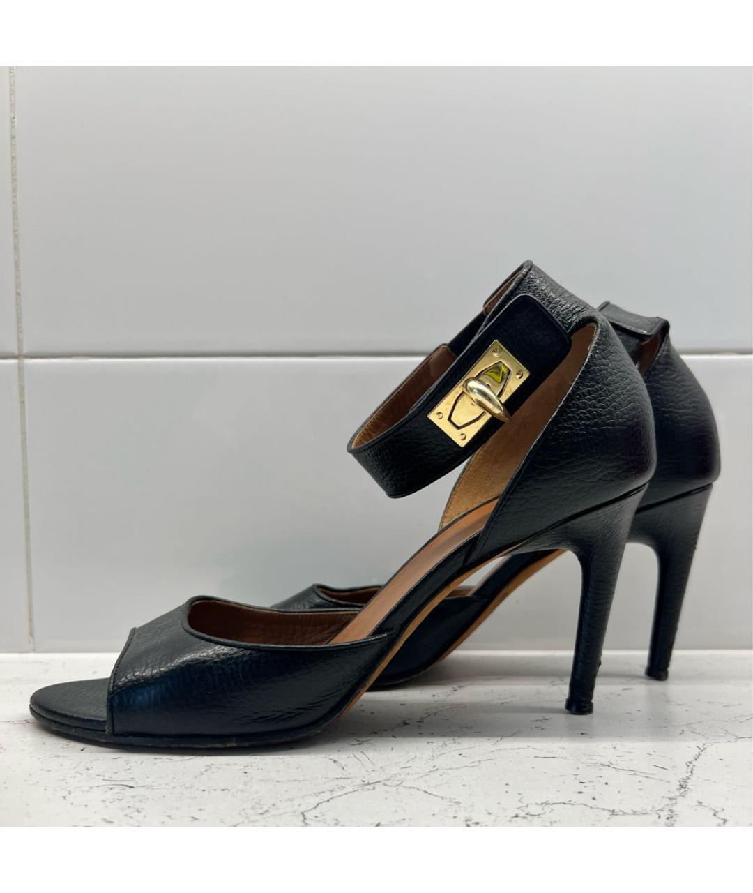 GIVENCHY Черные кожаные босоножки, фото 6