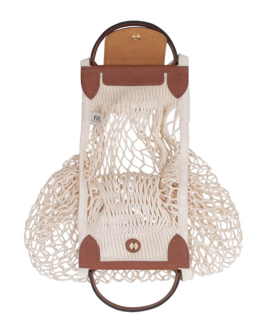 LONGCHAMP Бежевая хлопковая пляжная сумка, фото 3