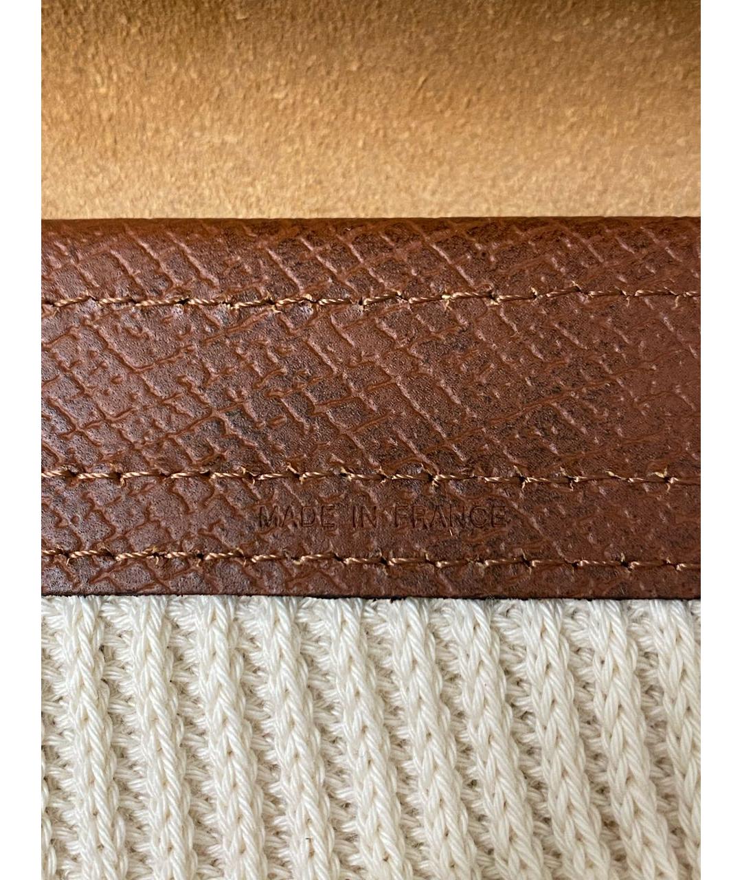 LONGCHAMP Бежевая хлопковая пляжная сумка, фото 5