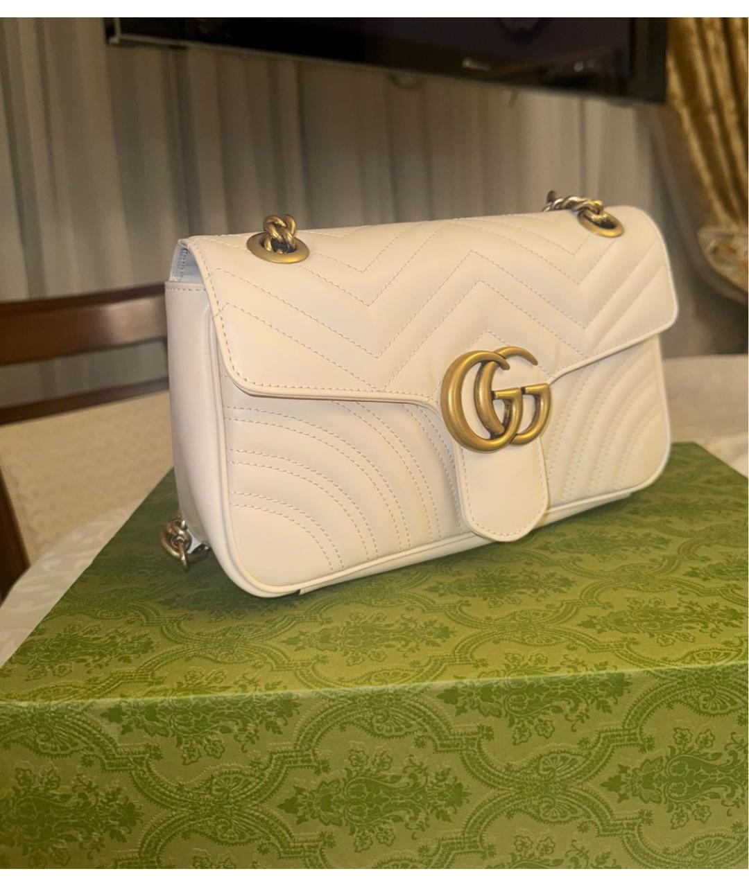 GUCCI Бежевая кожаная сумка через плечо, фото 2