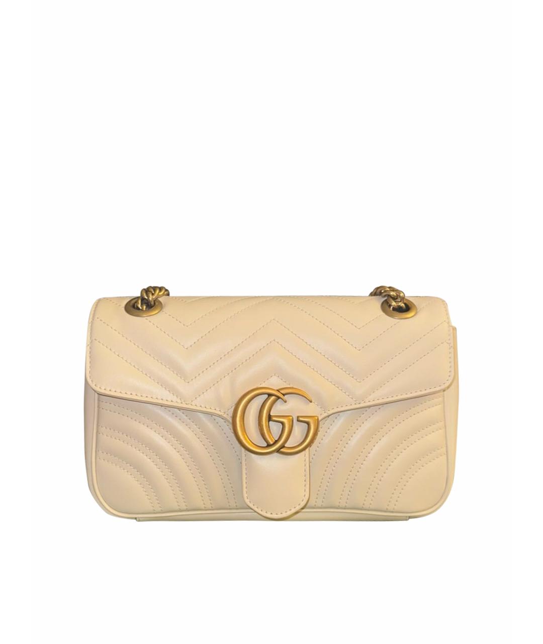 GUCCI Бежевая кожаная сумка через плечо, фото 1