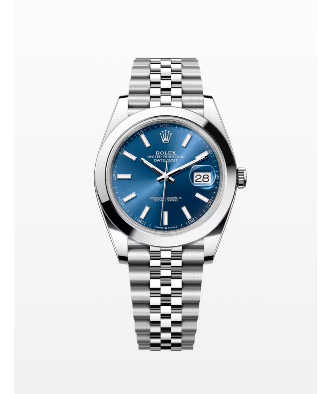 ROLEX Темно-синие металлические часы, фото 3