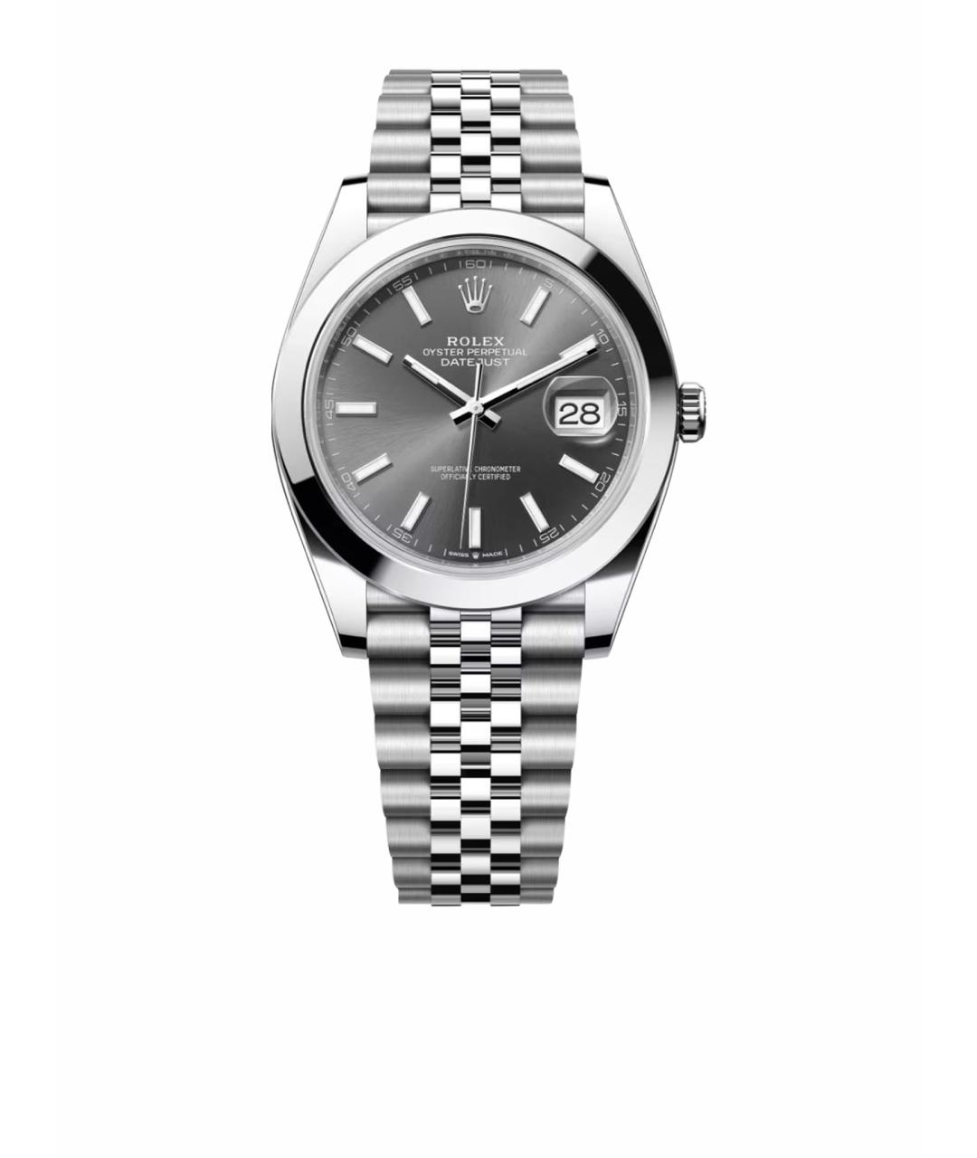 ROLEX Антрацитовые металлические часы, фото 1