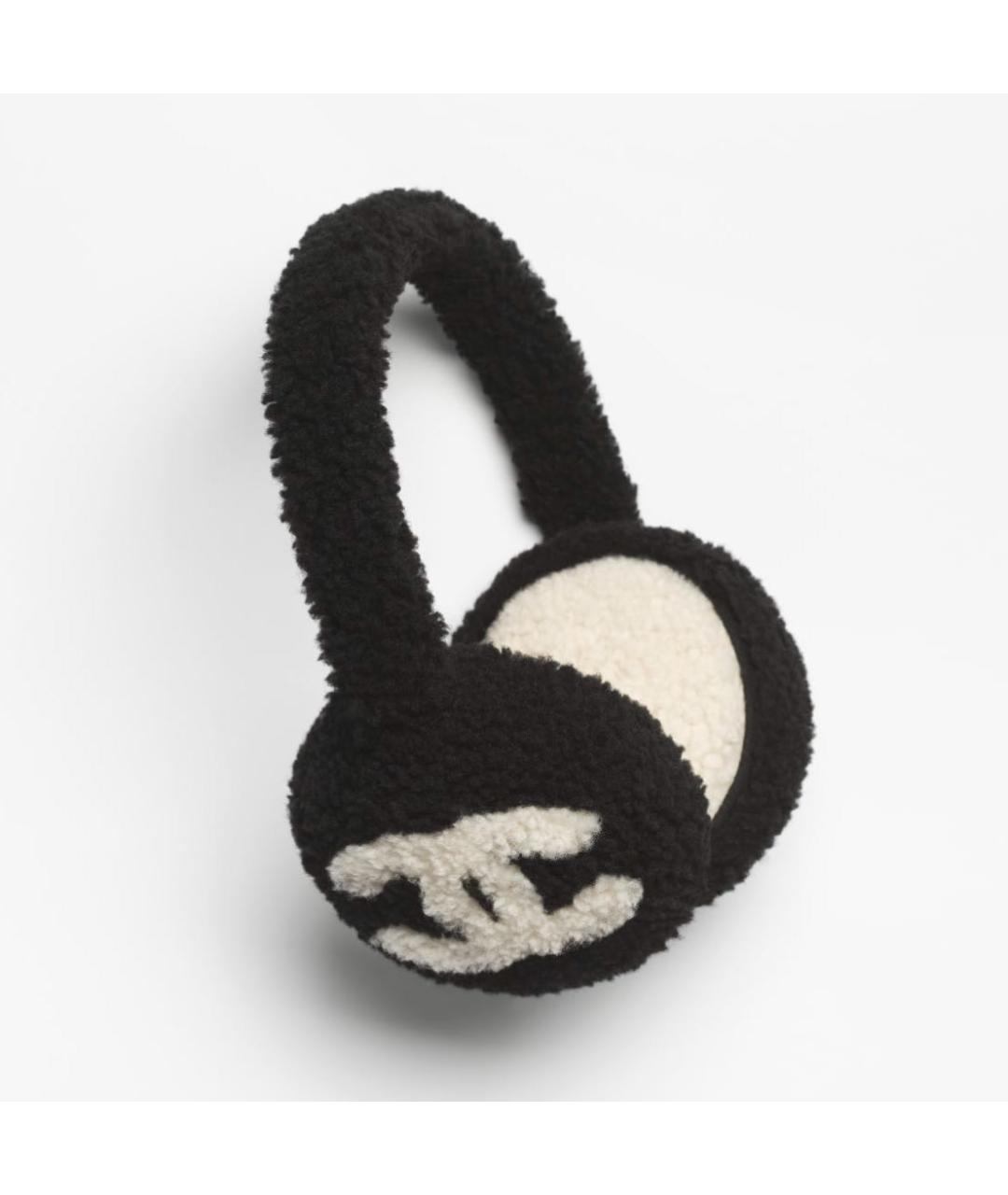 CHANEL Черные шерстяные наушники, фото 3
