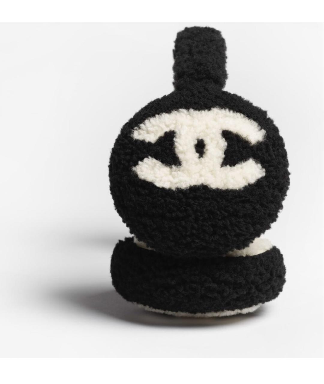 CHANEL Черные шерстяные наушники, фото 2