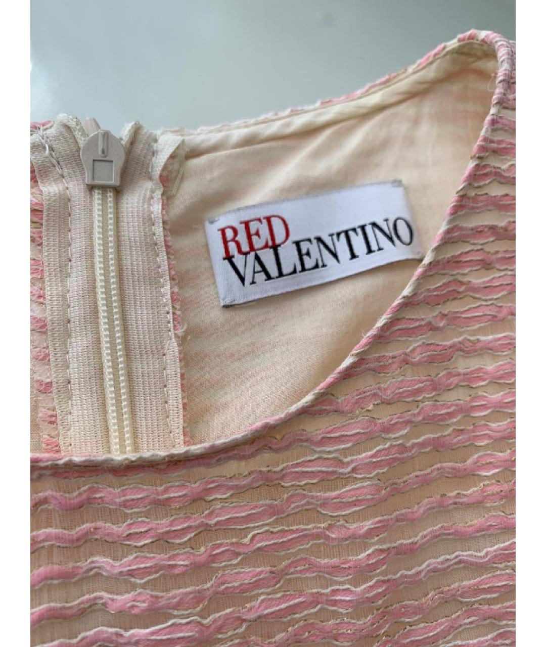 RED VALENTINO Розовое хлопковое повседневное платье, фото 3