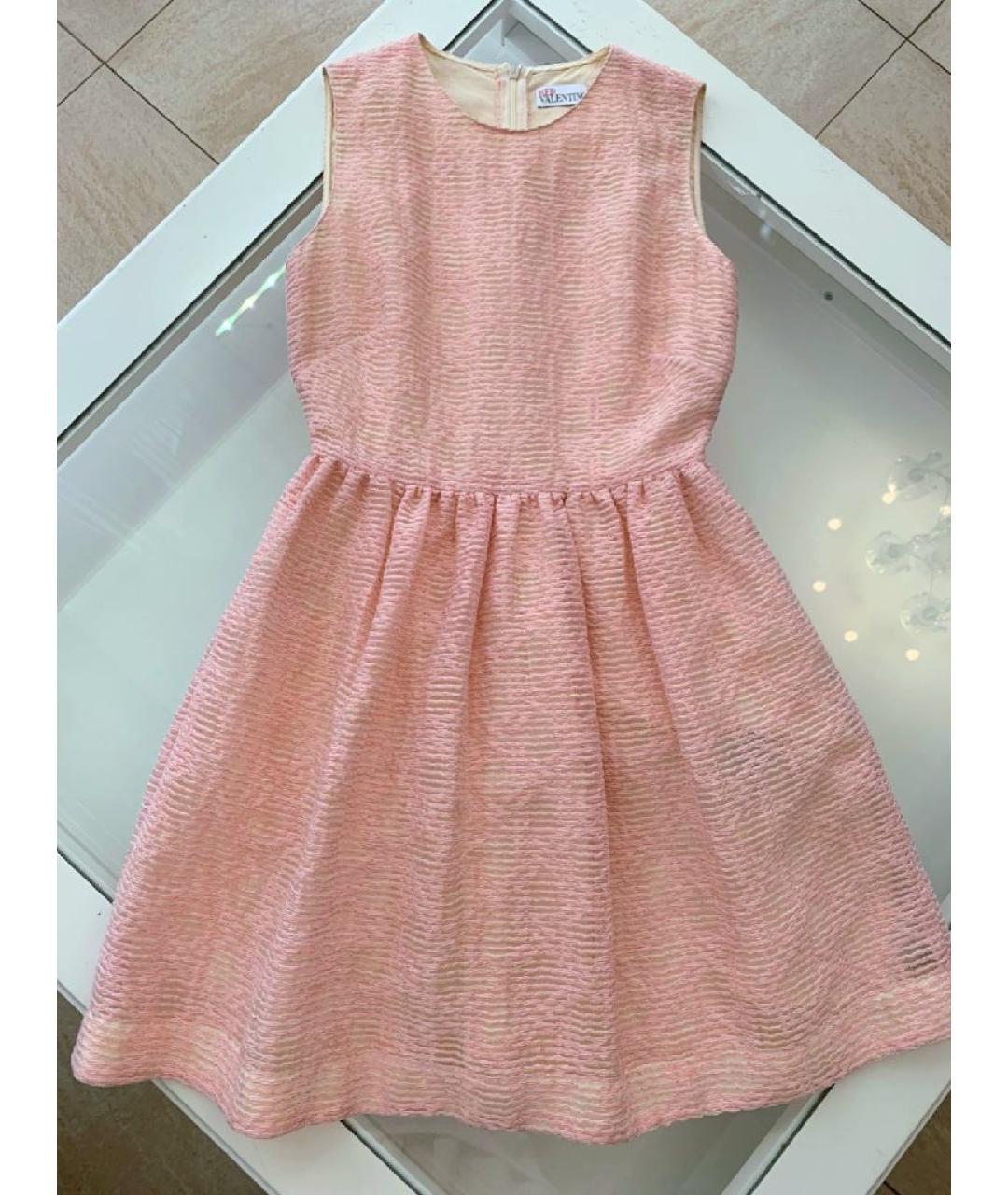 RED VALENTINO Розовое хлопковое повседневное платье, фото 10