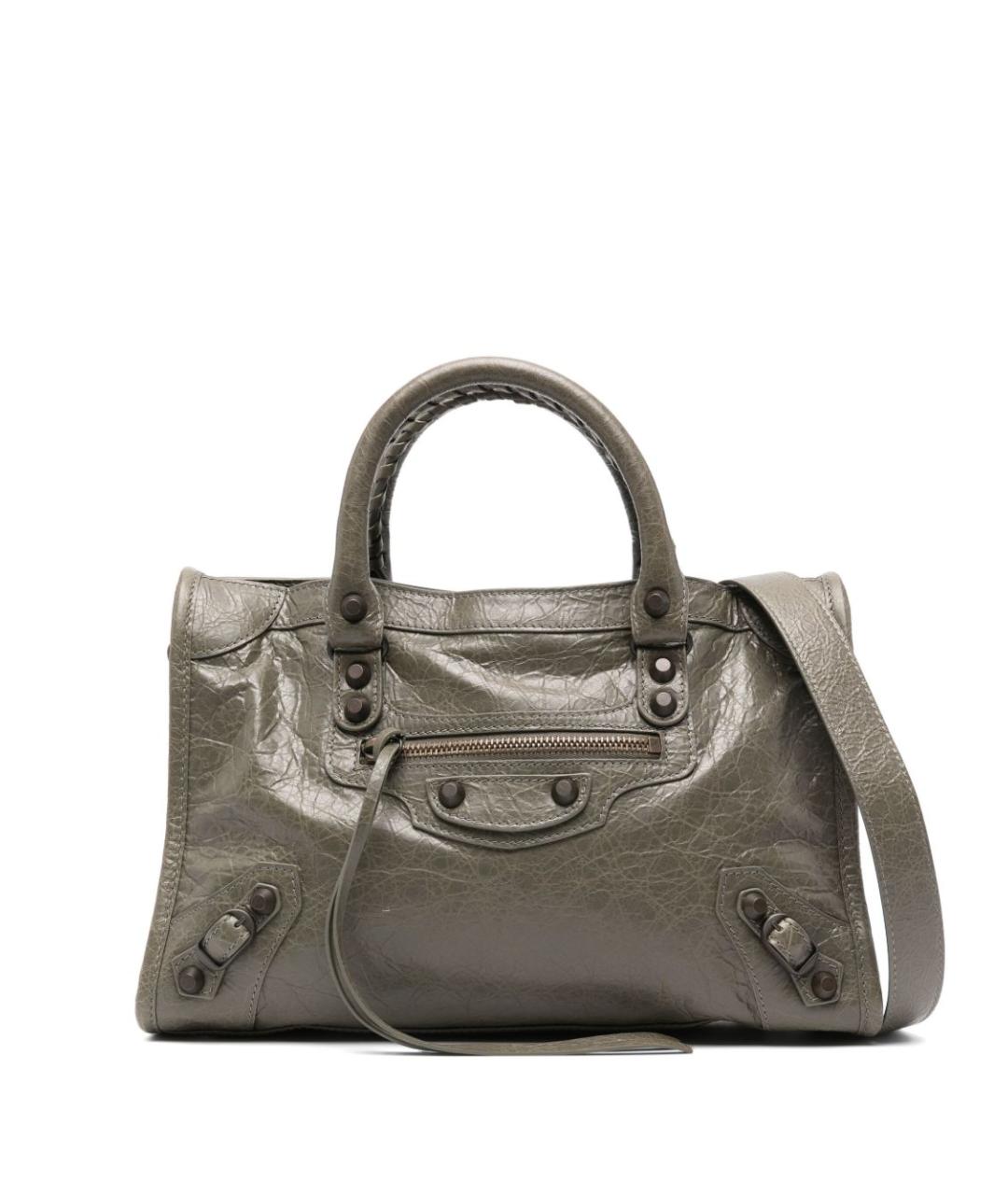 BALENCIAGA Зеленая кожаная сумка тоут, фото 1