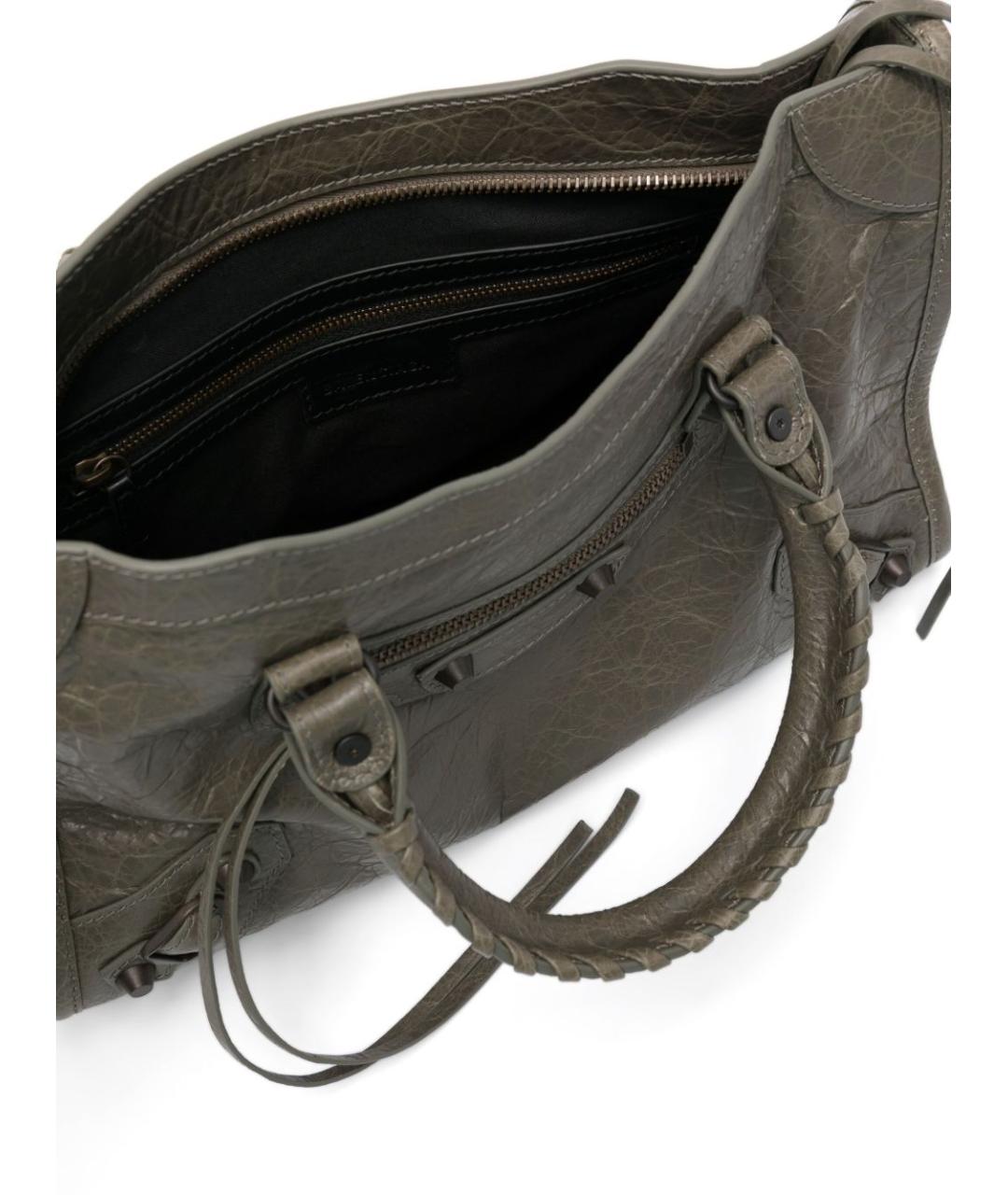 BALENCIAGA Зеленая кожаная сумка тоут, фото 2