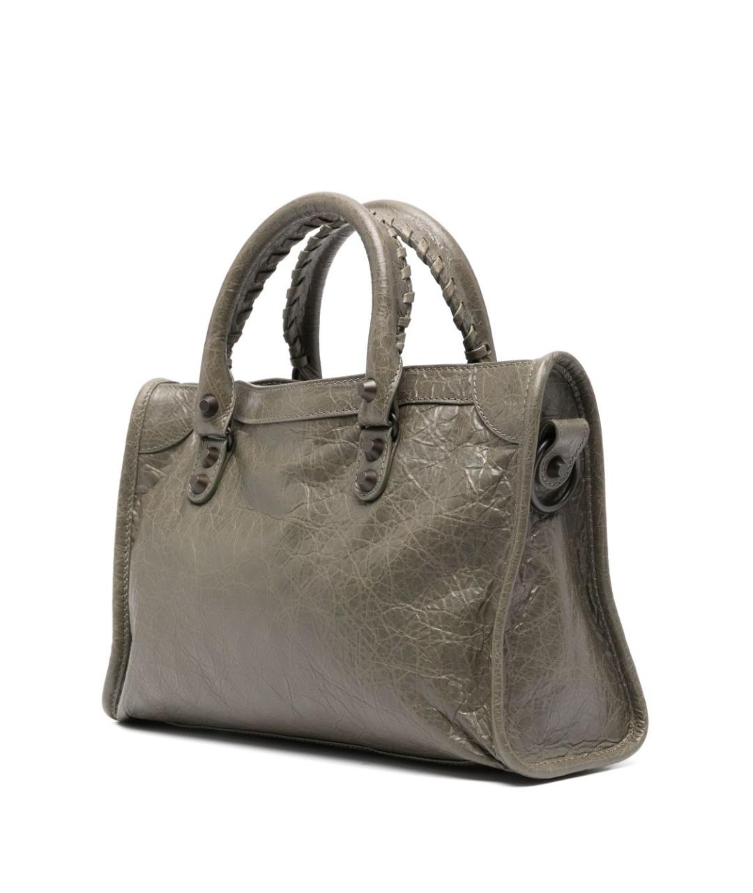 BALENCIAGA Зеленая кожаная сумка тоут, фото 3