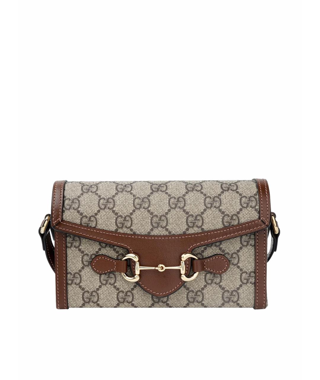 GUCCI Бежевая тканевая сумка через плечо, фото 1