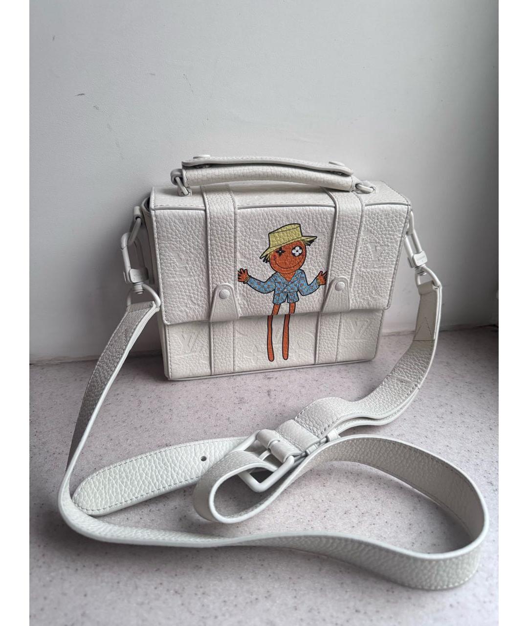 LOUIS VUITTON Белая кожаная сумка с короткими ручками, фото 2