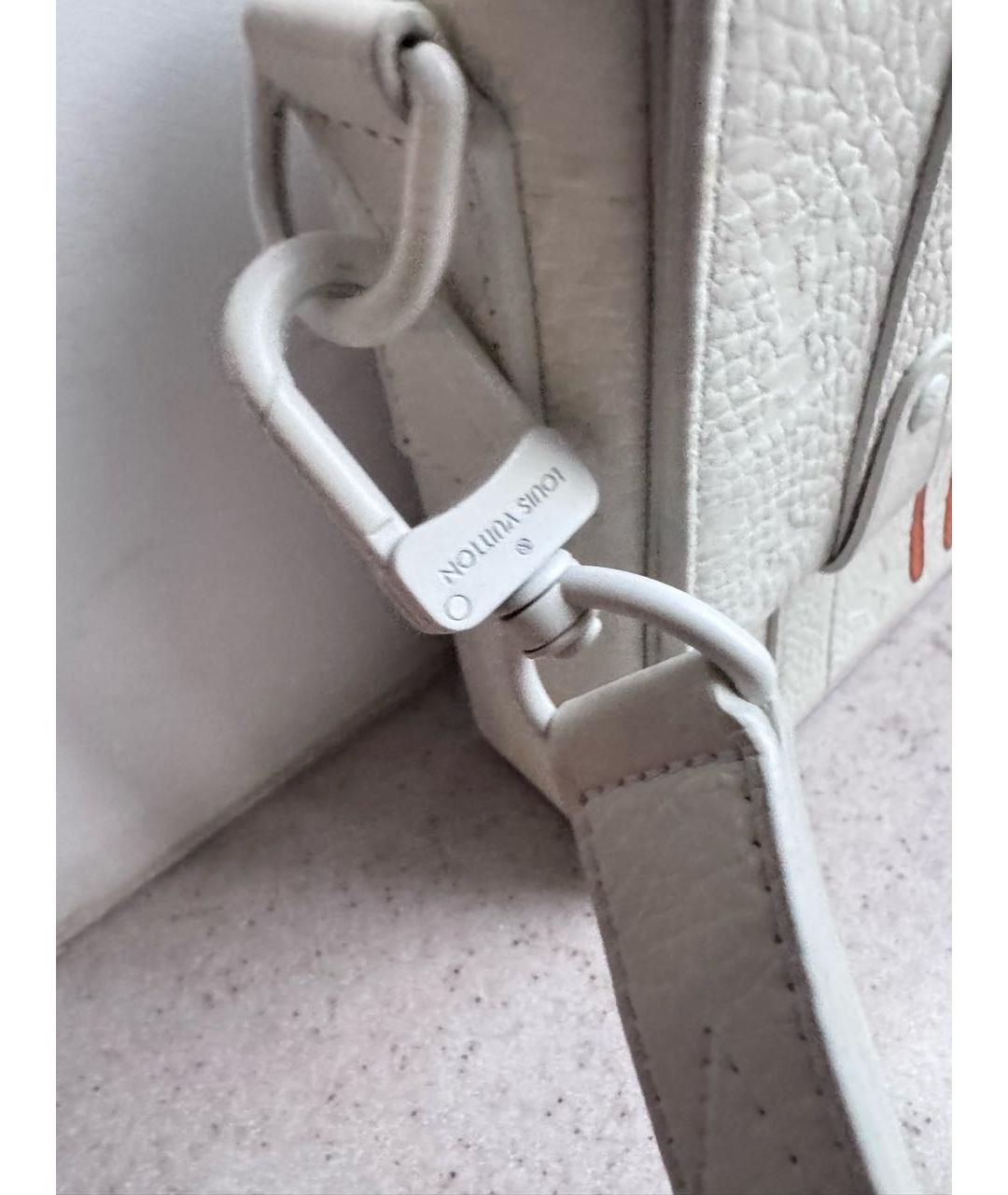 LOUIS VUITTON Белая кожаная сумка с короткими ручками, фото 7