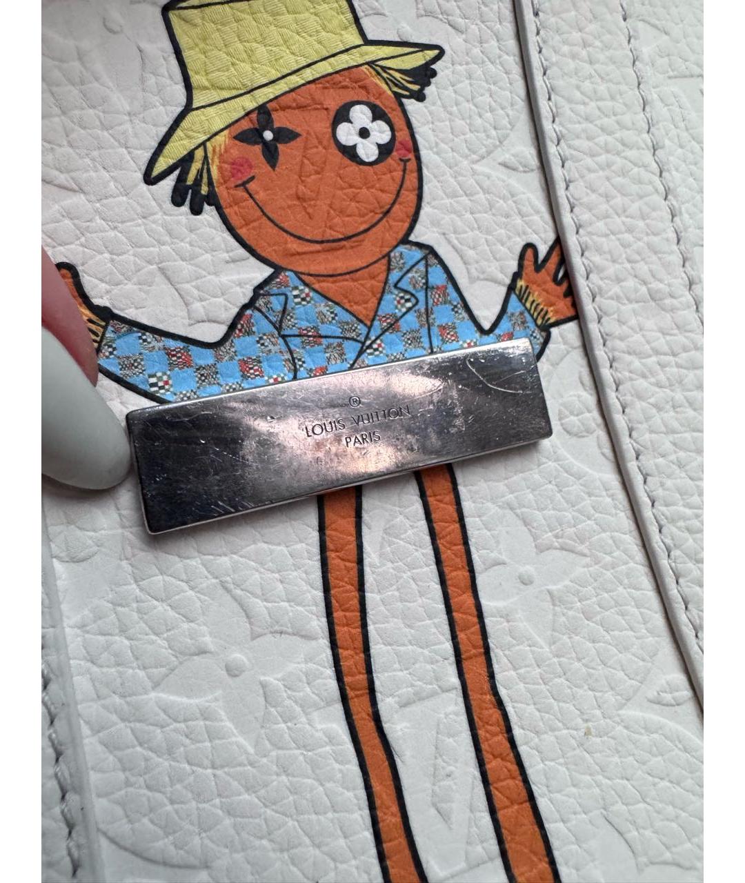 LOUIS VUITTON Белая кожаная сумка с короткими ручками, фото 8