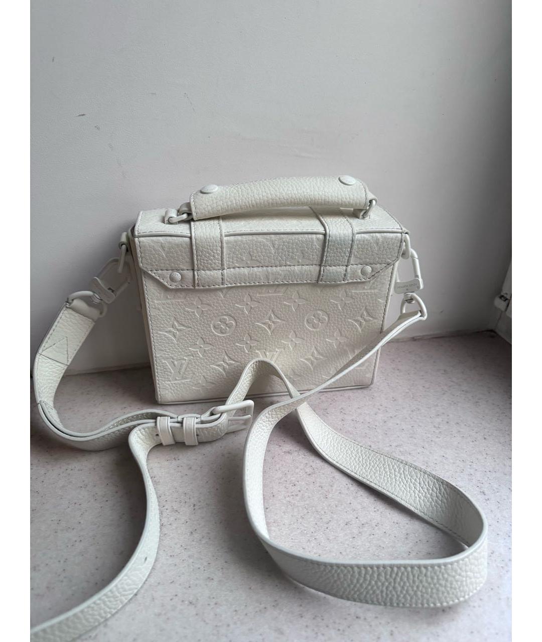 LOUIS VUITTON Белая кожаная сумка с короткими ручками, фото 3
