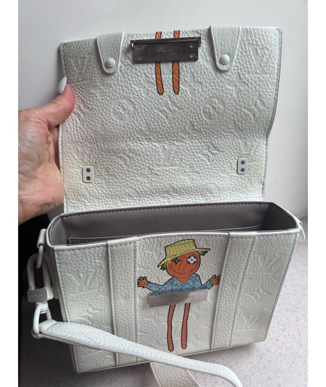 LOUIS VUITTON Белая кожаная сумка с короткими ручками, фото 9