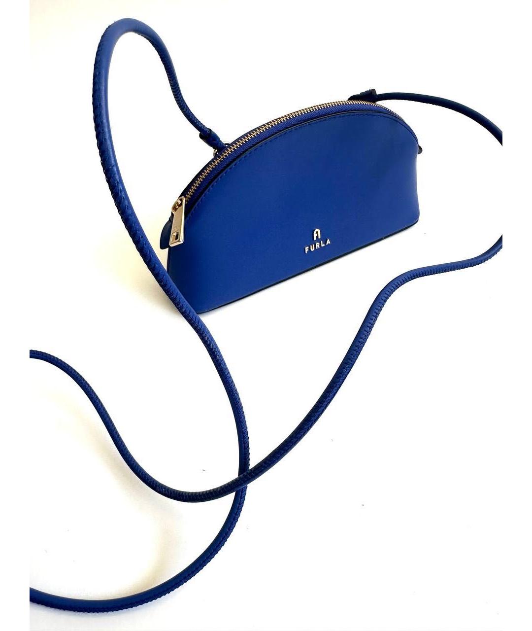 FURLA Синяя кожаная сумка через плечо, фото 3