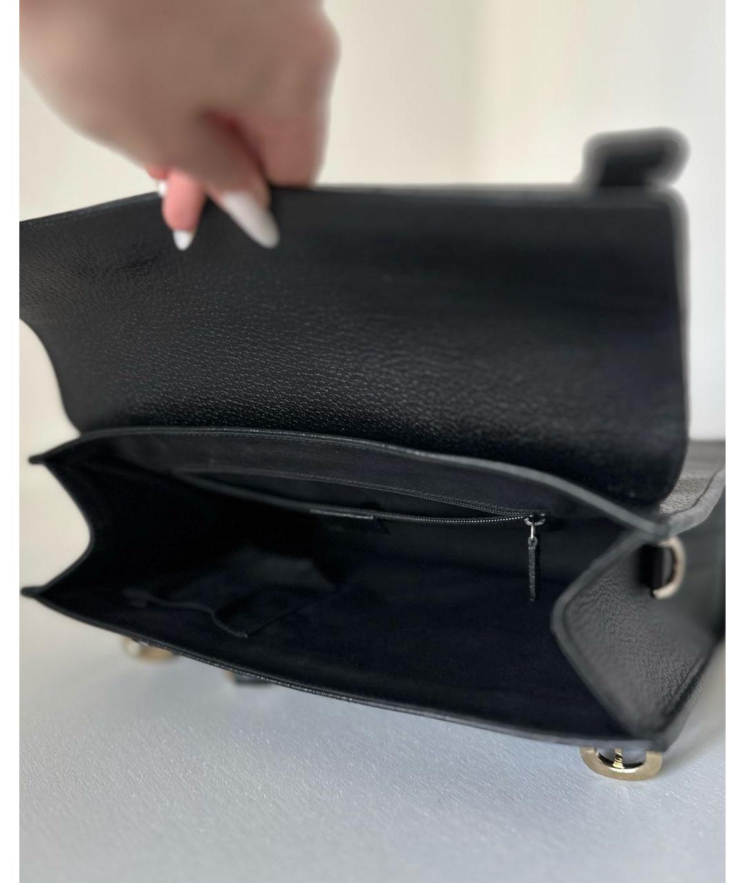 GUCCI Черная кожаная сумка с короткими ручками, фото 7