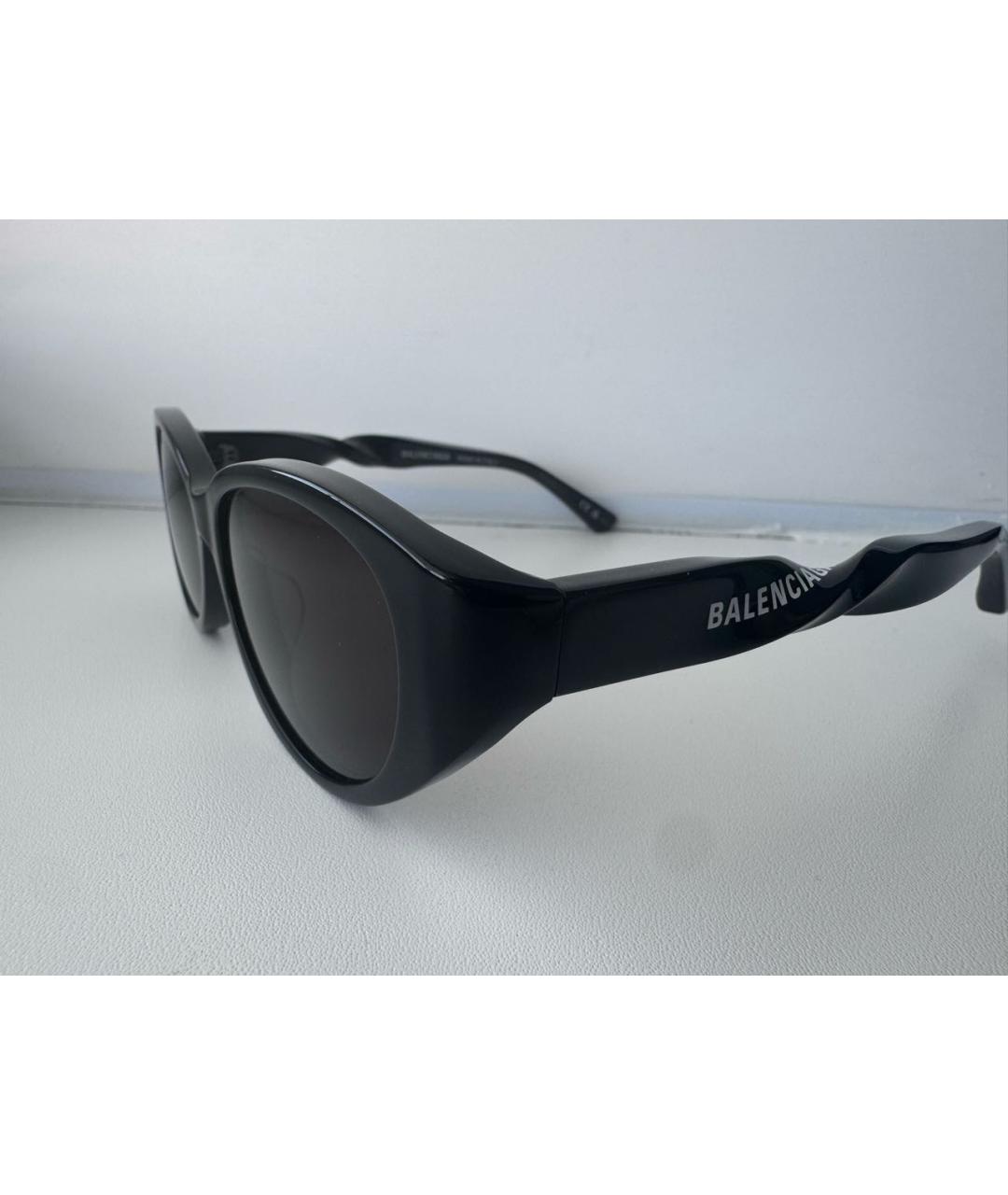 BALENCIAGA Черные пластиковые солнцезащитные очки, фото 3