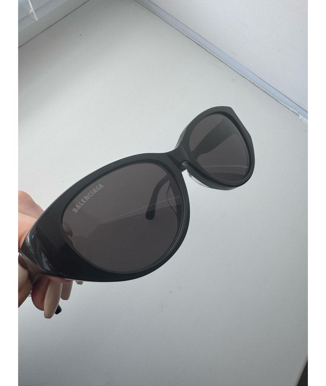 BALENCIAGA Черные пластиковые солнцезащитные очки, фото 5