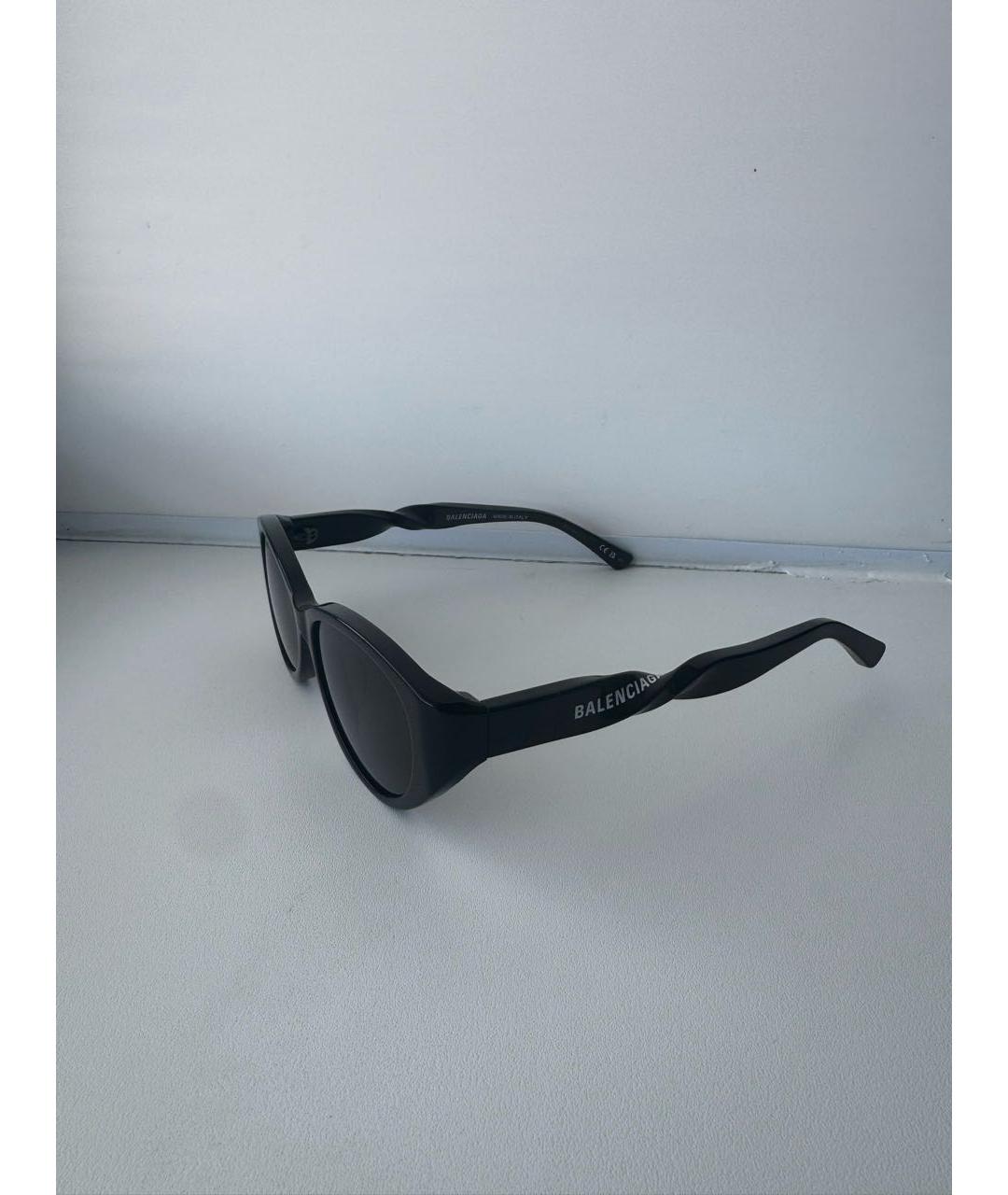 BALENCIAGA Черные пластиковые солнцезащитные очки, фото 2
