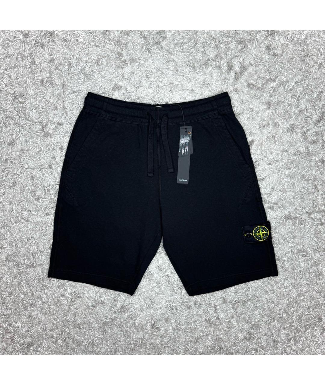 STONE ISLAND Черные хлопковые шорты, фото 6