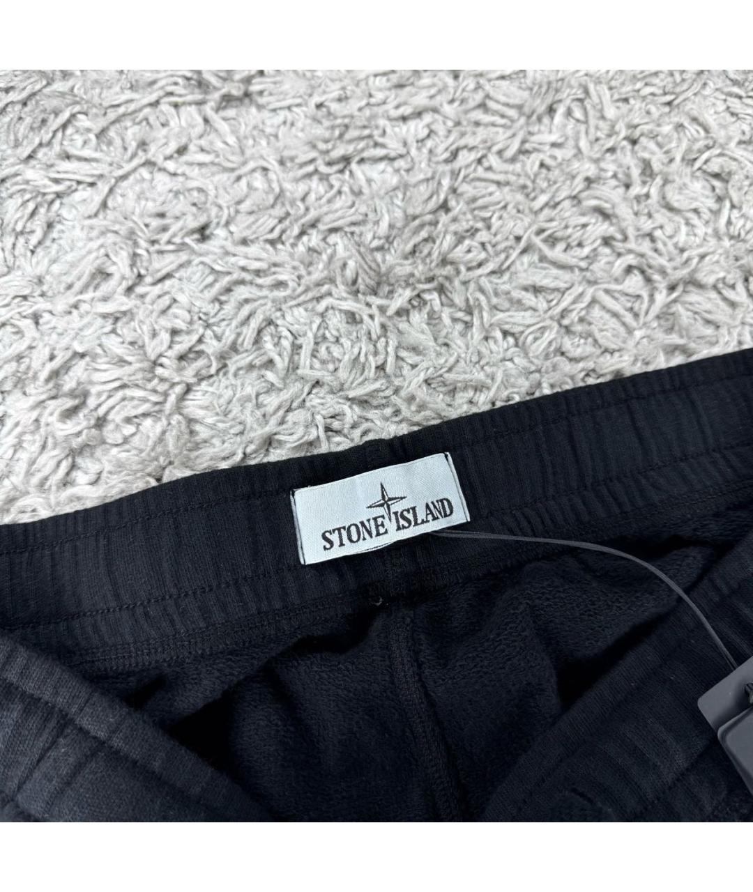 STONE ISLAND Черные хлопковые шорты, фото 4