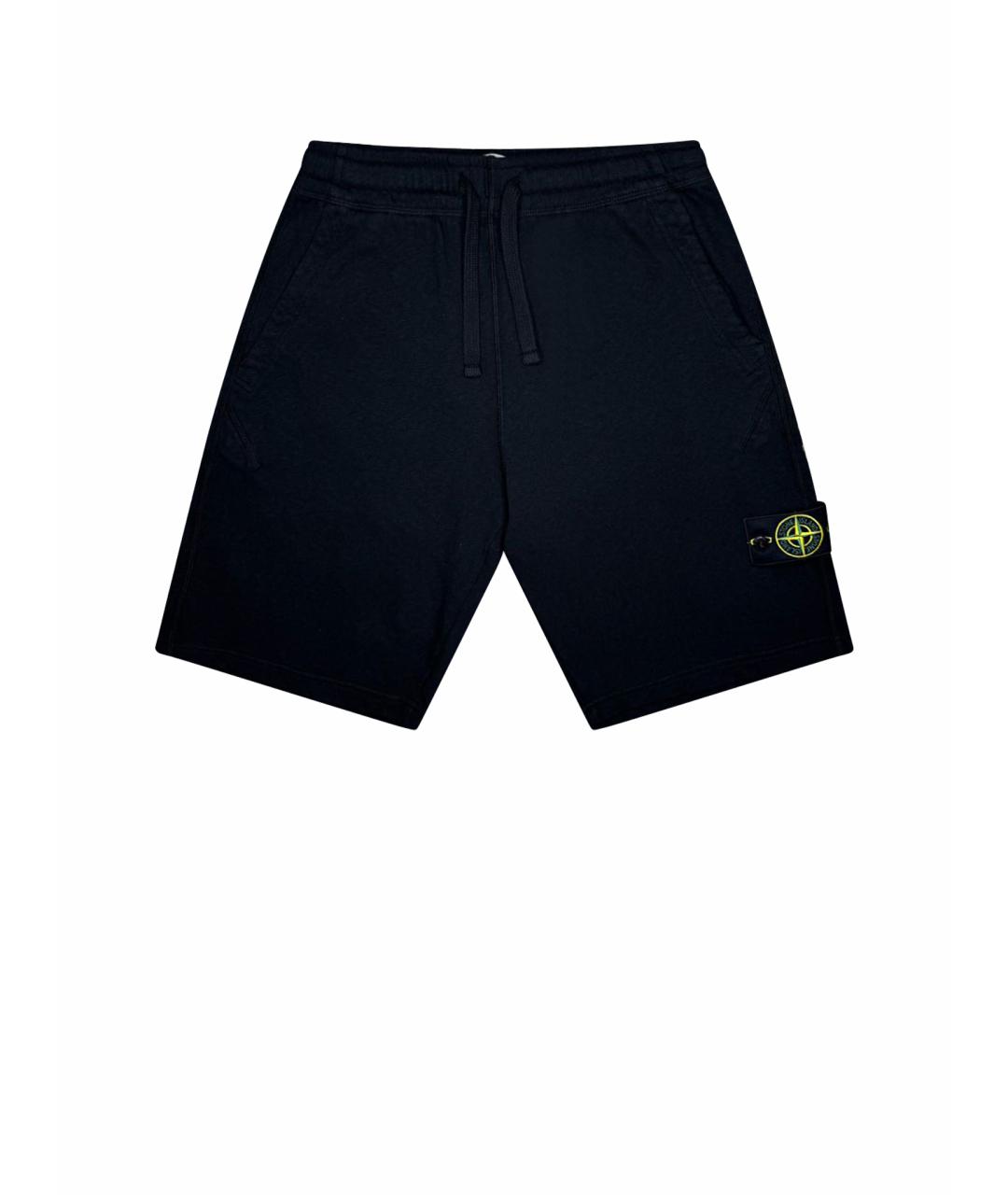 STONE ISLAND Черные хлопковые шорты, фото 1