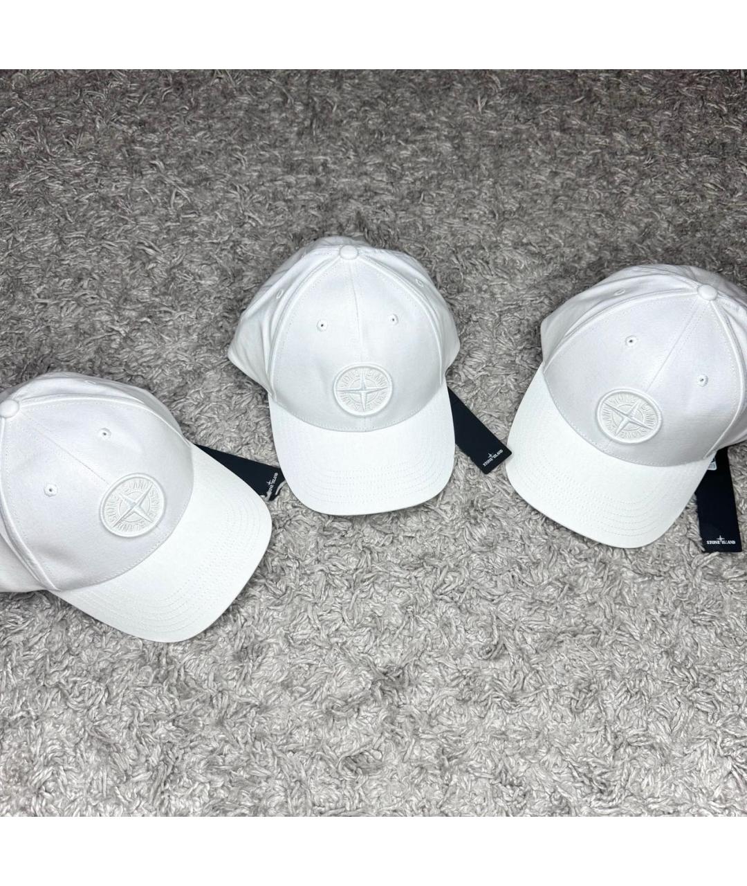 STONE ISLAND Белая хлопковая кепка/бейсболка, фото 2