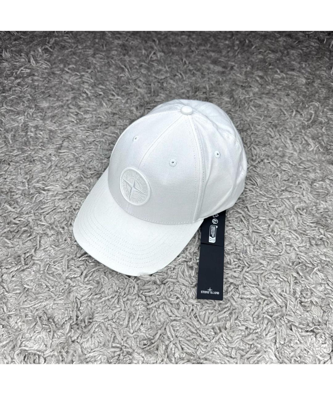 STONE ISLAND Белая хлопковая кепка/бейсболка, фото 8