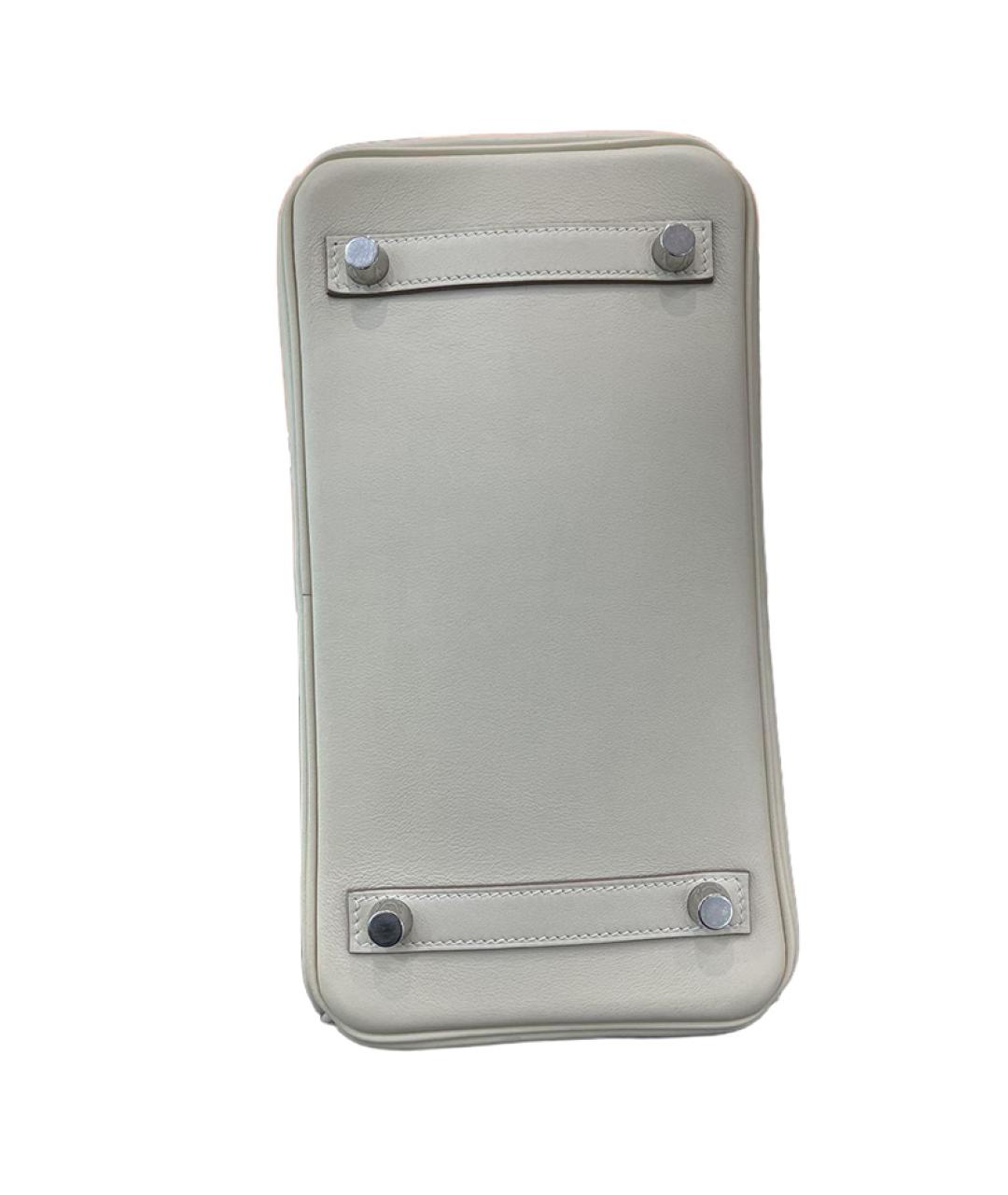 HERMES Белая кожаная сумка через плечо, фото 4