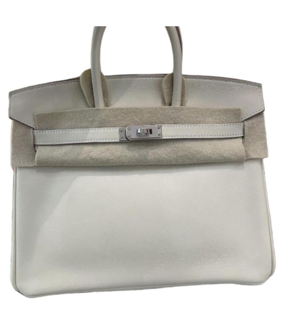 HERMES Белая кожаная сумка через плечо, фото 1