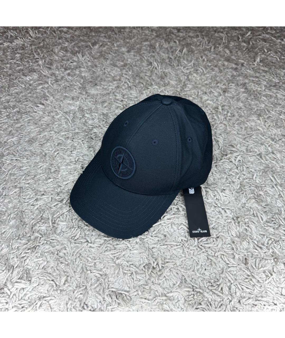 STONE ISLAND Темно-синяя хлопковая кепка/бейсболка, фото 6