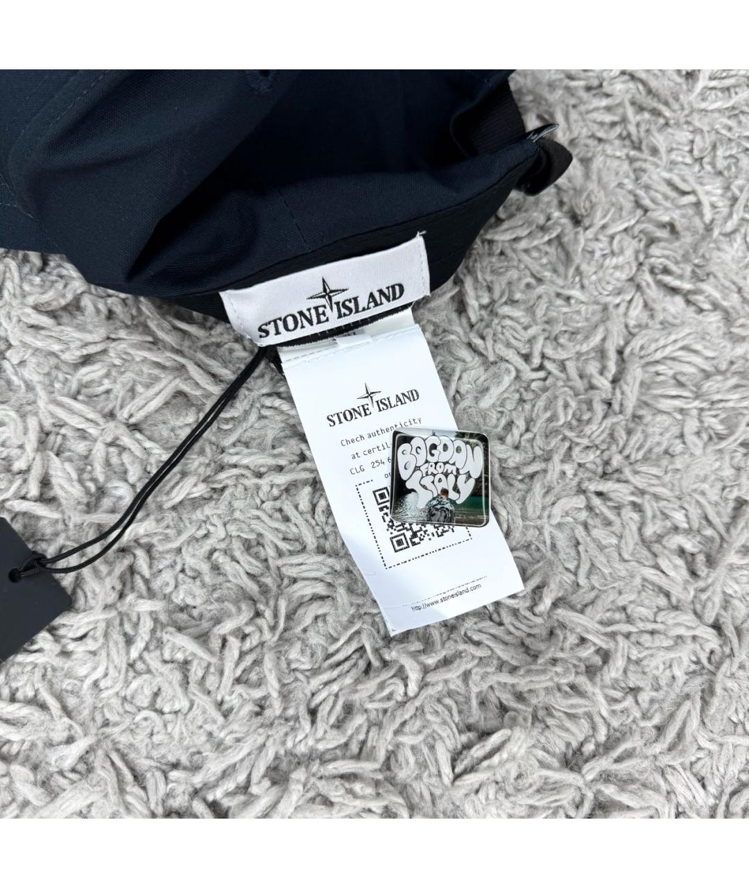 STONE ISLAND Темно-синяя хлопковая кепка/бейсболка, фото 2