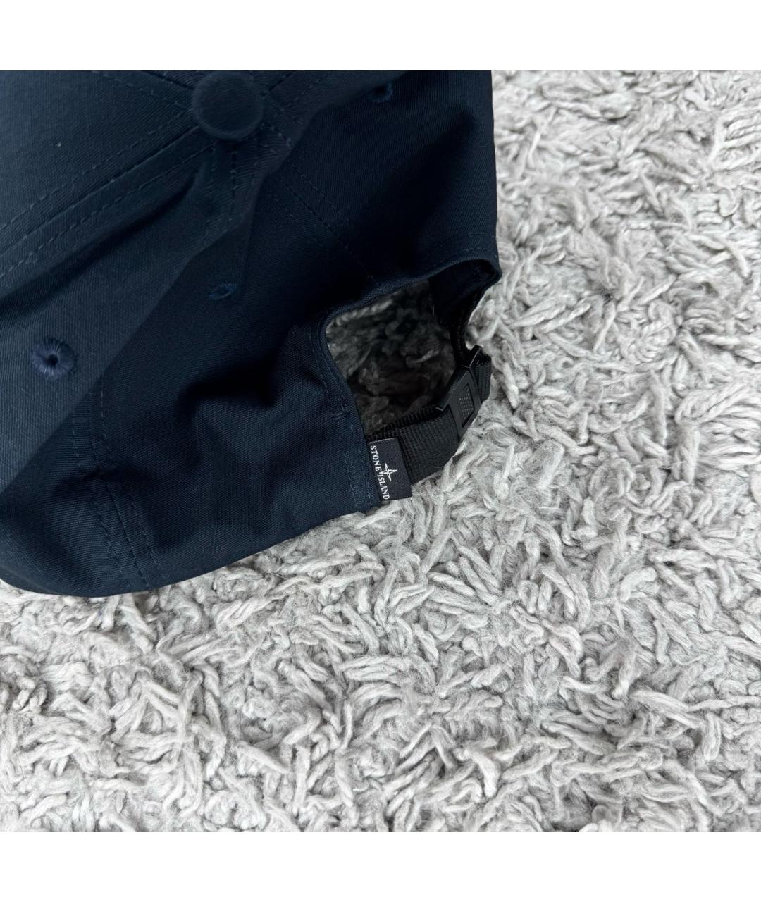 STONE ISLAND Темно-синяя хлопковая кепка/бейсболка, фото 4