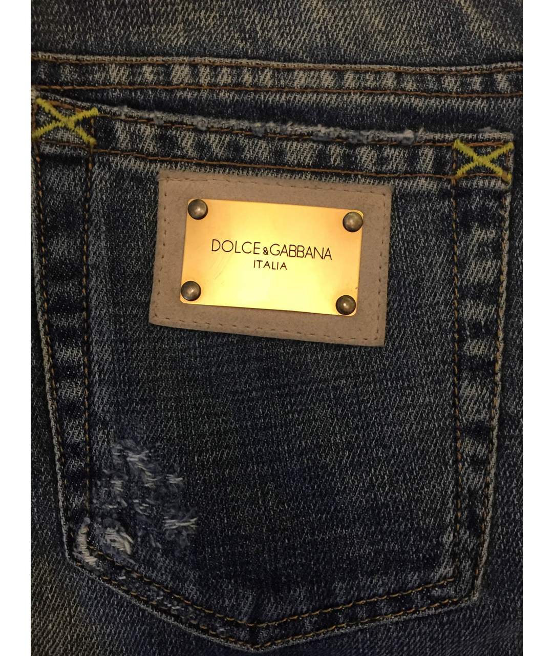 DOLCE&GABBANA Синие прямые джинсы, фото 5