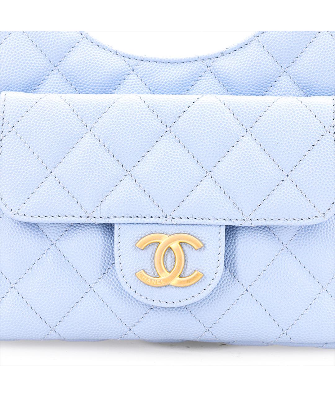 CHANEL Голубая кожаная сумка через плечо, фото 5