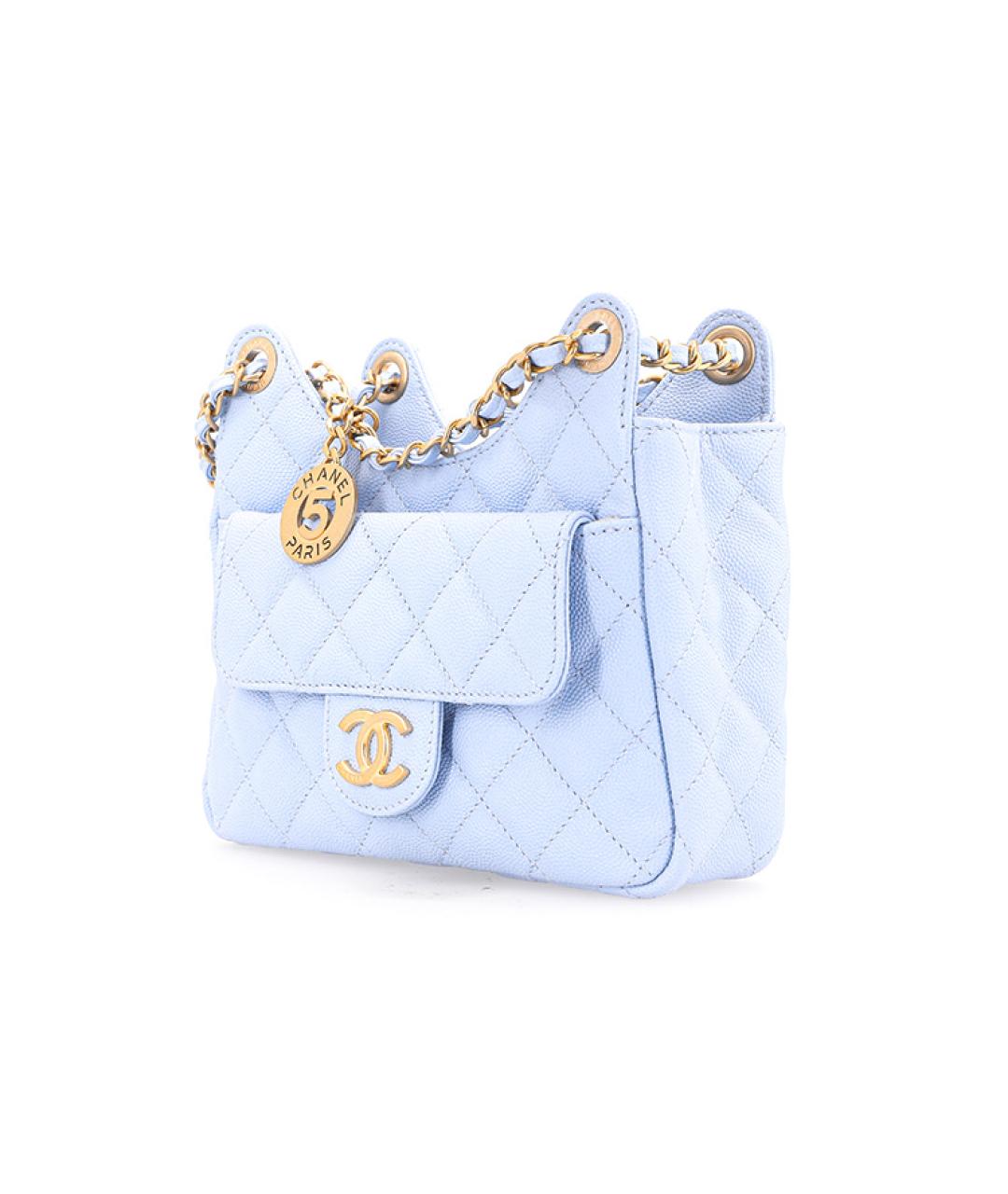 CHANEL Голубая кожаная сумка через плечо, фото 2