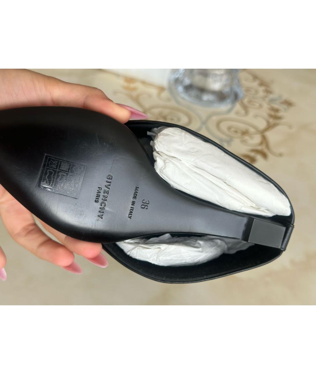 GIVENCHY Черные кожаные сапоги, фото 4
