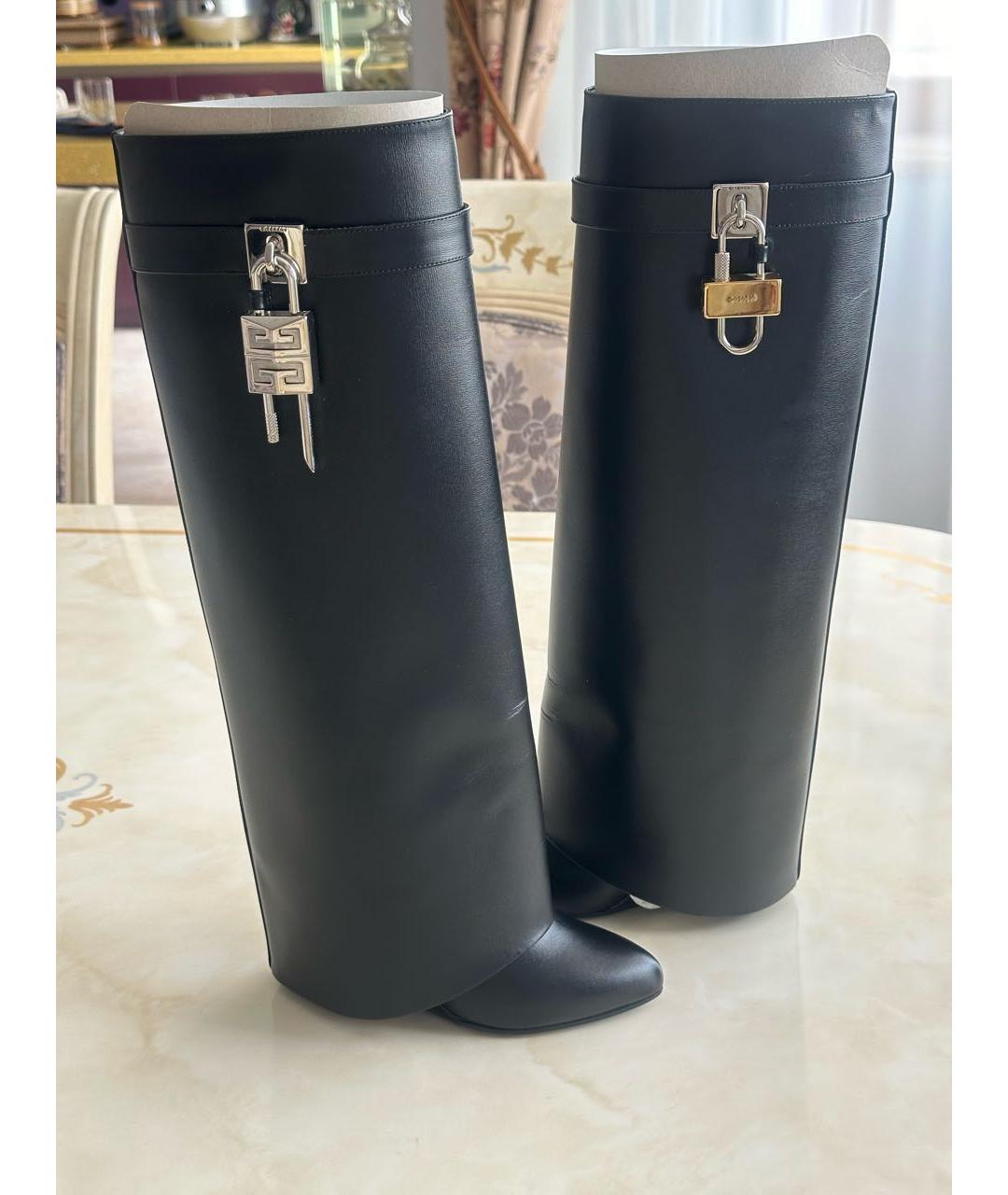 GIVENCHY Черные кожаные сапоги, фото 8