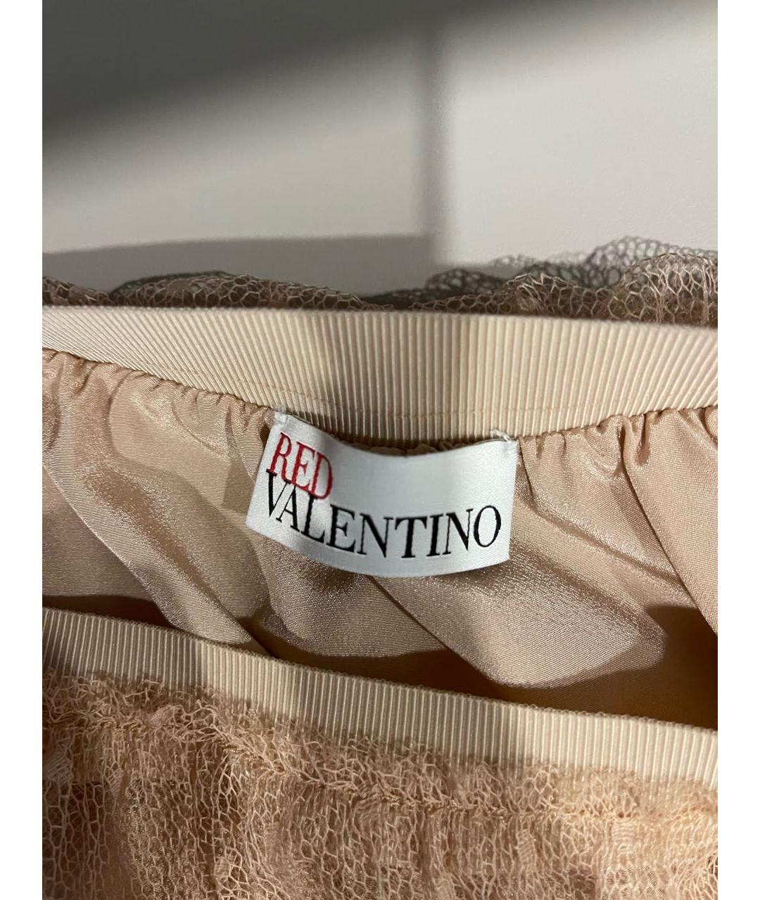 RED VALENTINO Бежевая полиамидовая юбка миди, фото 3