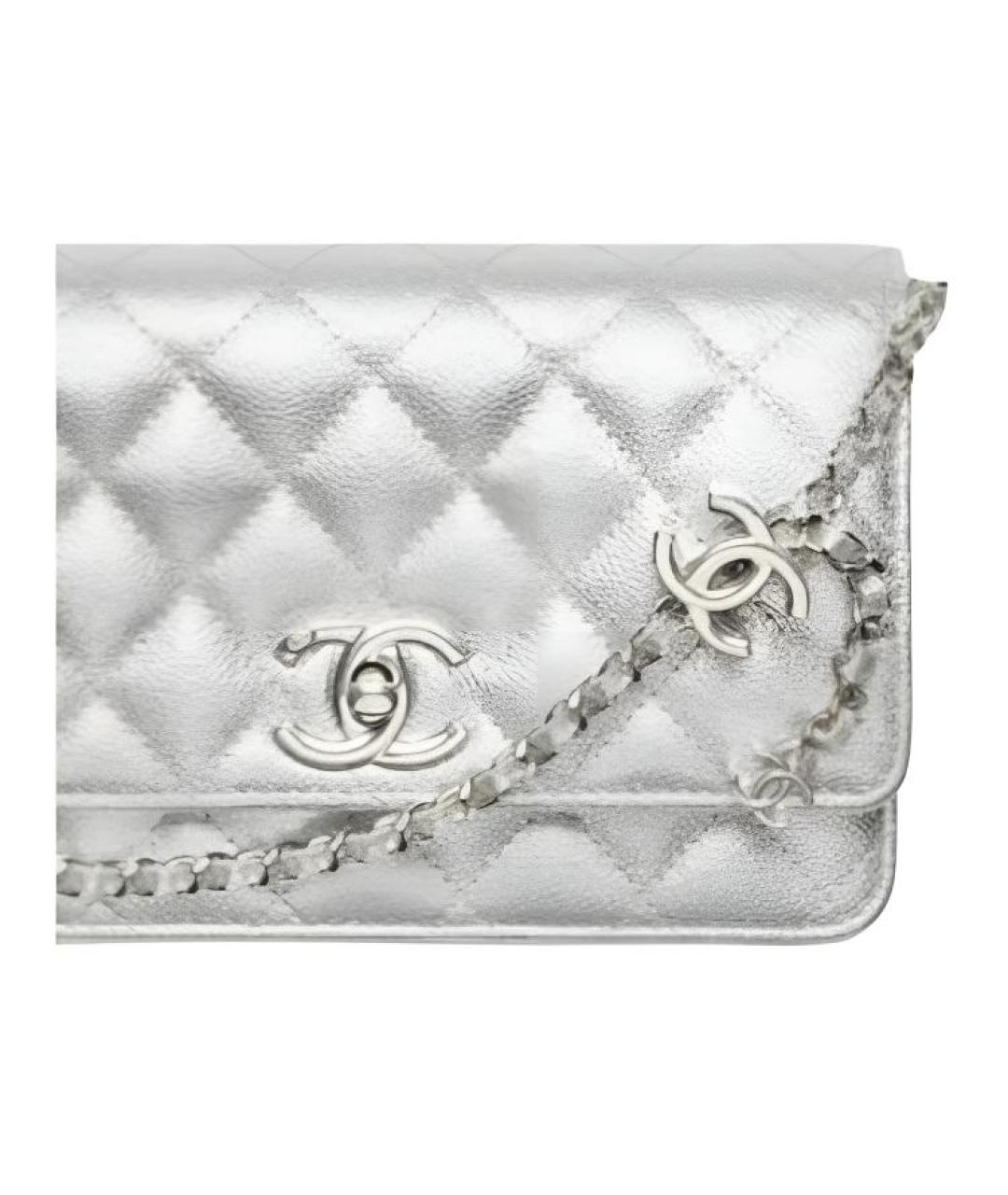 CHANEL Серебряная сумка через плечо, фото 2
