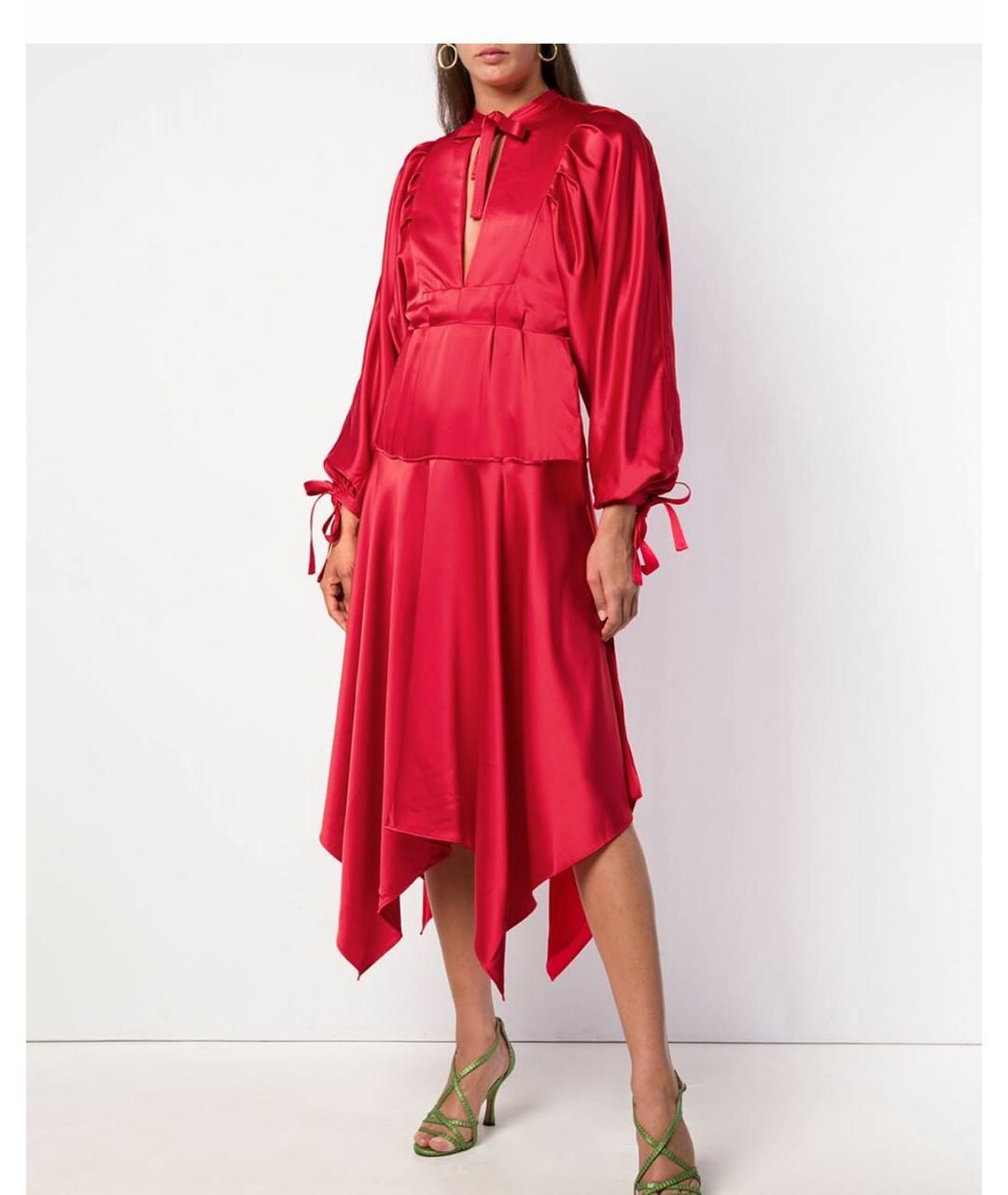 SELF-PORTRAIT Красное атласное платье, фото 5