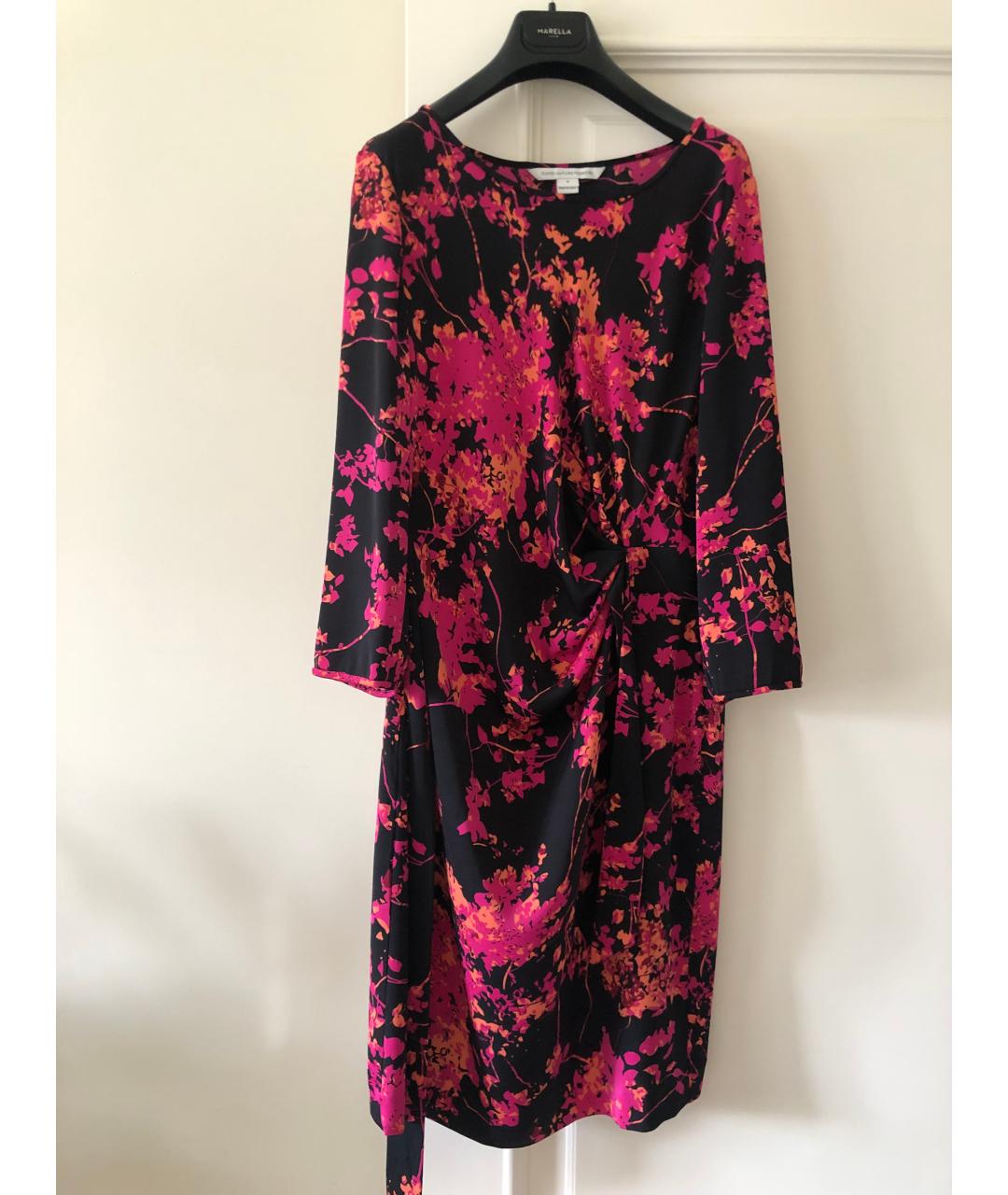 DIANE VON FURSTENBERG Фуксия шелковое повседневное платье, фото 10
