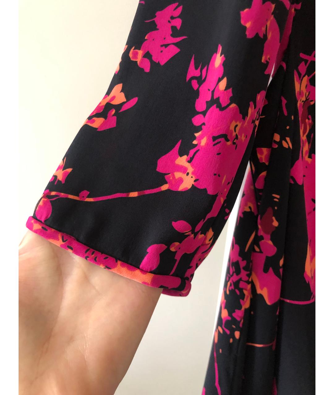 DIANE VON FURSTENBERG Фуксия шелковое повседневное платье, фото 4