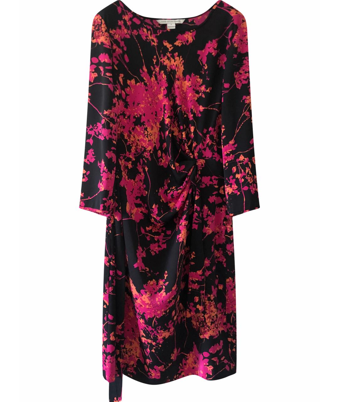 DIANE VON FURSTENBERG Фуксия шелковое повседневное платье, фото 1