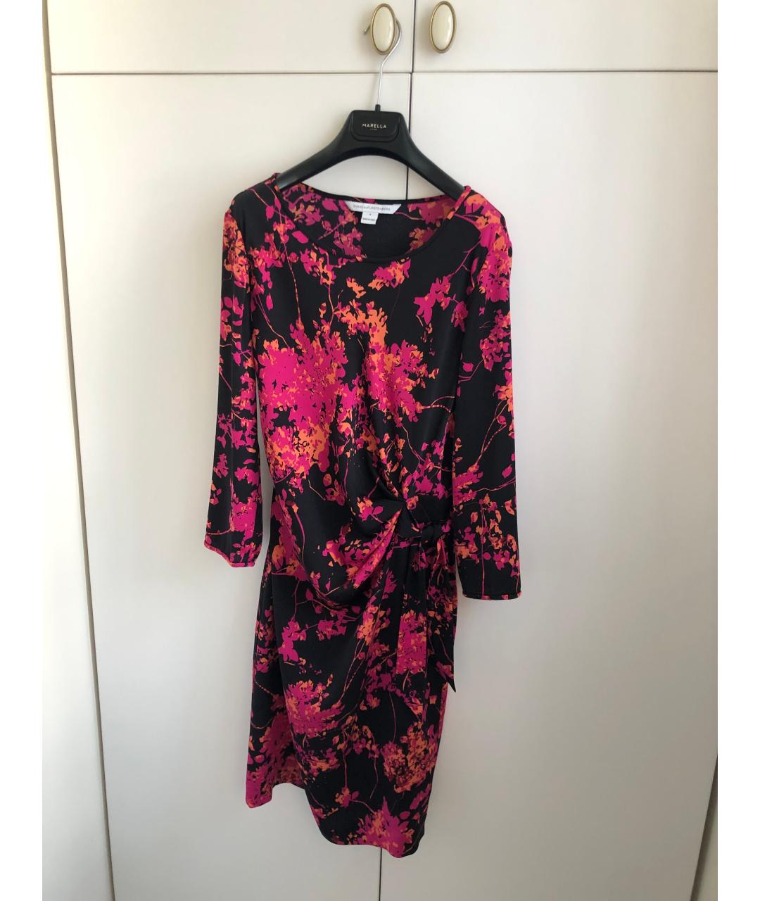 DIANE VON FURSTENBERG Фуксия шелковое повседневное платье, фото 9