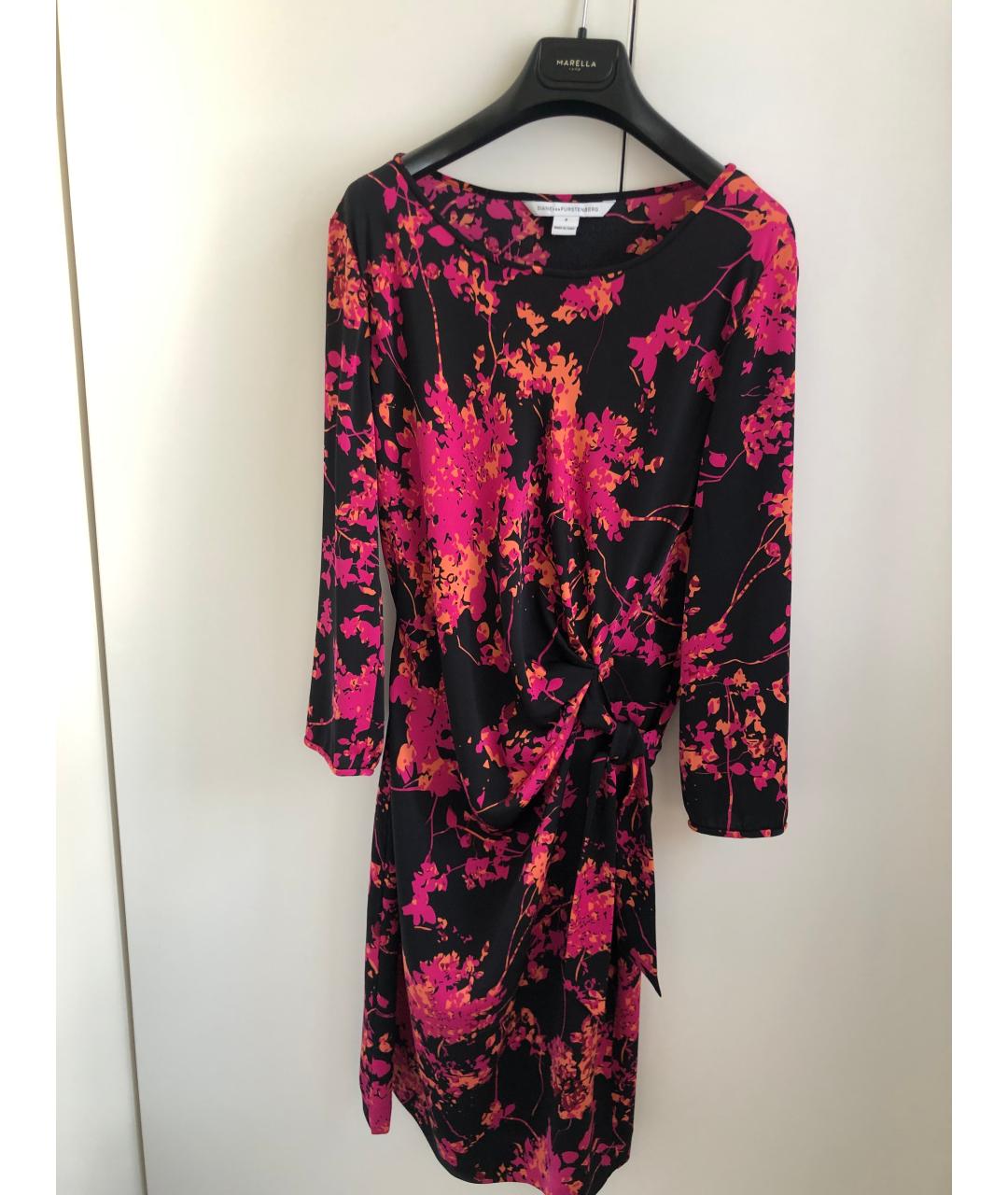 DIANE VON FURSTENBERG Фуксия шелковое повседневное платье, фото 6