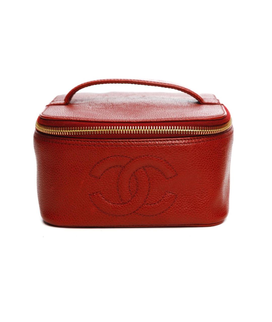 CHANEL Бордовая кожаная косметичка, фото 1